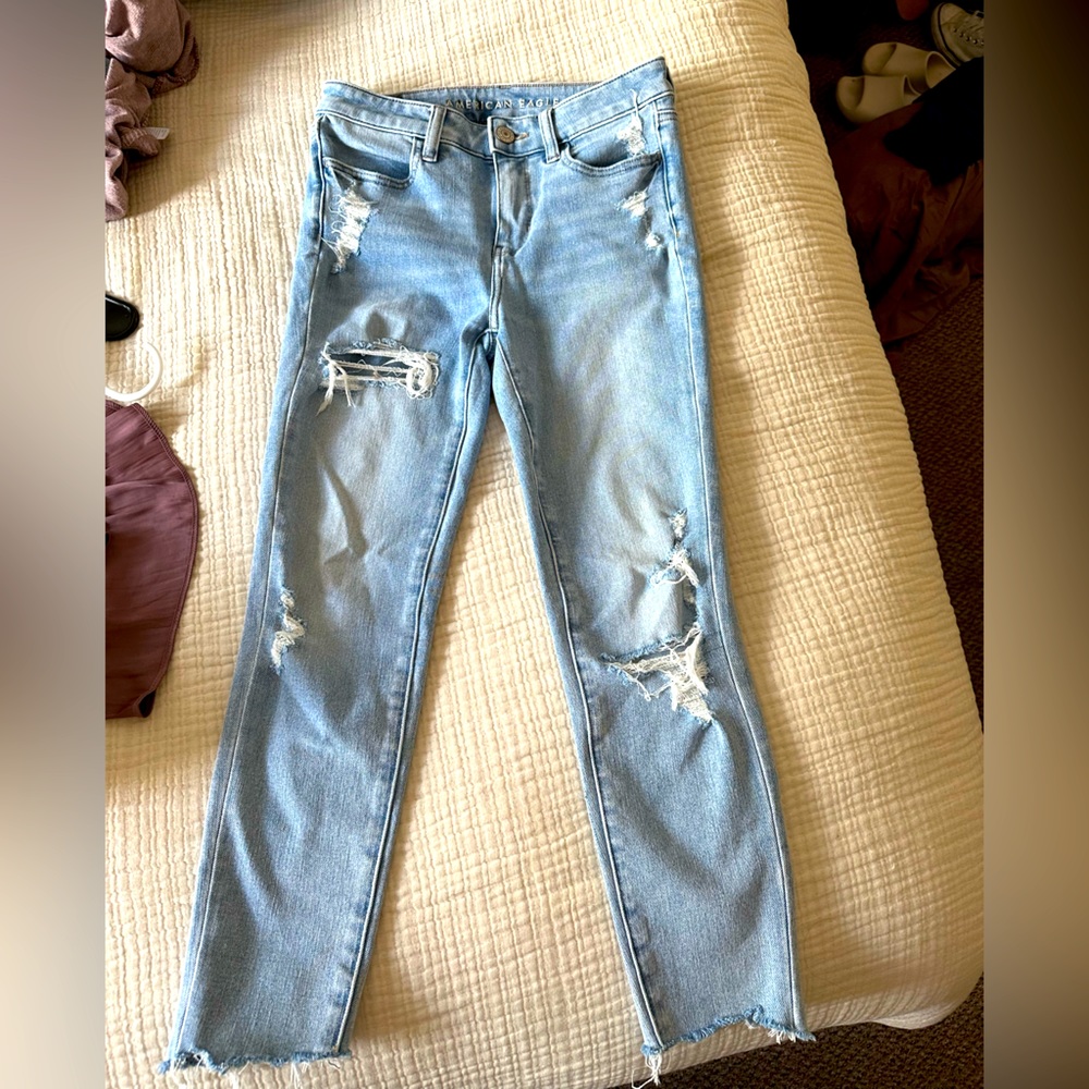 Mercian eagle distressed jeans